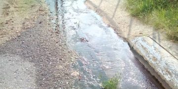 Aguas estancadas y putrefactas en la vía que conduce al hospital de Sabana de Mendoza