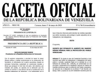 En Gaceta aumento del cestaticket a Bs.1000 y “bono de guerra económica” a partir de Bs.500