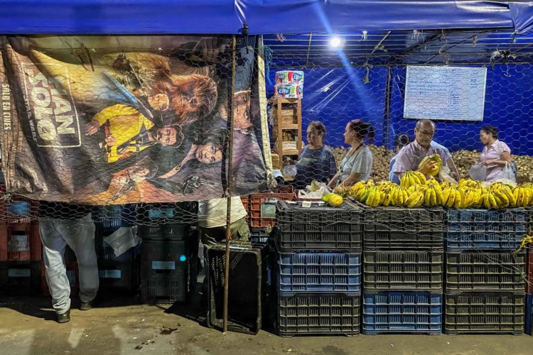 Un grupo de personas compra frutas y vegetales traídos por productores del interior del país, el 28 de junio de 2023, en Caracas (Venezuela).  EFE/ Miguel Gutiérrez