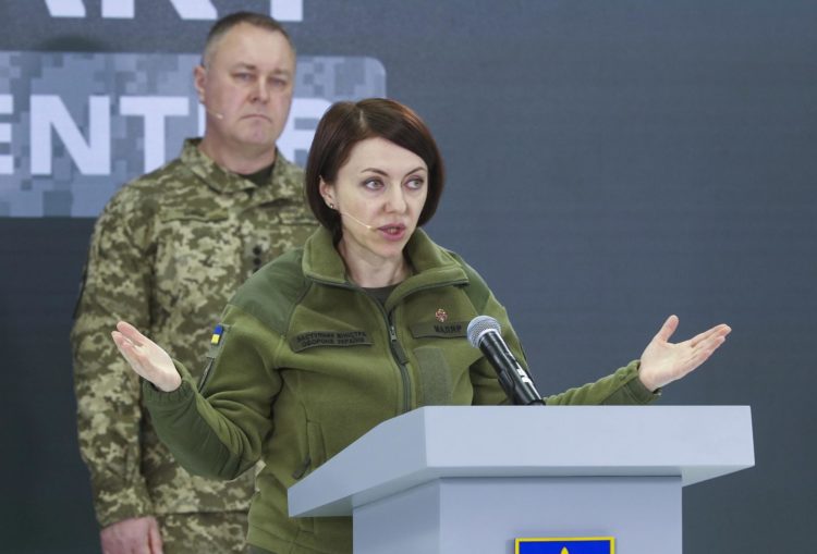 La viceministra ucraniana de Defensa, Hanna Maliar, en una imagen de archivo. EFE/EPA/SERGEY DOLZHENKO