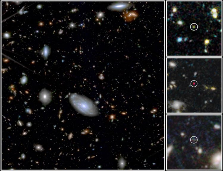 Una de las imágenes captadas por los instrumentos del James Webb sobre el universo primigenio. Crédito:  Centro de Astrobiología (CAB), CSIC-INTA.