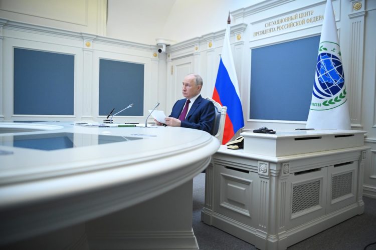 El presidente ruso, Vladimir Putin, interviene por videoconferencia en la cumbre de la Organización de Cooperación de Shangai (OCS). EFE/EPA/ALEXANDER KOZAKOV/SPUTNIK/KREMLIN POOL / POOL MANDATORY CREDIT