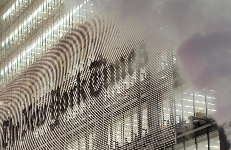Vista de archivo del edificio sede del New York Times en Nueva York. EFE/JUSTIN LANE