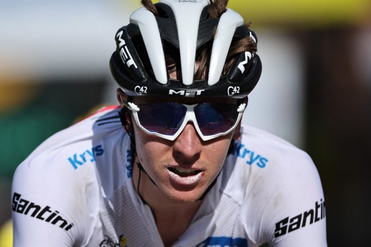 El esloveno Tadej Pogacar durante la decimocuarta etapa del Tour de Francia.EFE/EPA/CHRISTOPHE PETIT TESSON