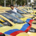 Taxistas colombianos protestan contra el alza del precio del combustible y la inseguridad