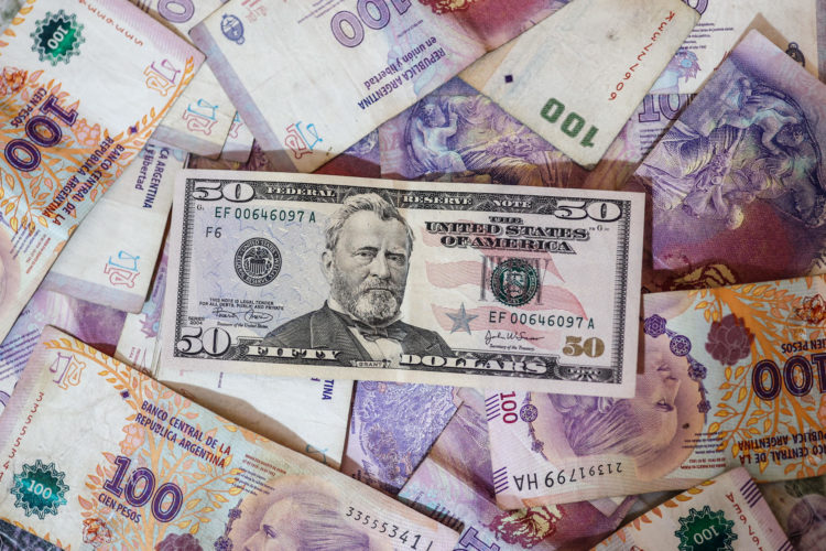 Fotografía de archivo de billetes de dólares y pesos argentinos en Buenos Aires (Argentina). EFE/Juan Ignacio Roncoroni