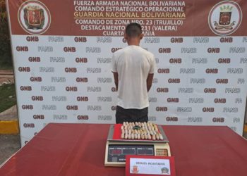 GNB Trujillo detiene a ciudadano con 48 dediles de cocaína