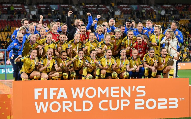La selección de Suecia celebra la tercera plaza en el Mundiala. EFE/EPA/DARREN