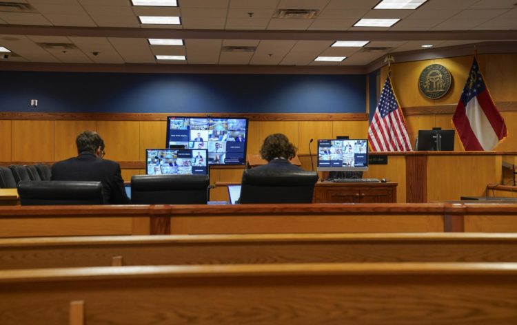 Vista de la audiencia del juez Scott McAfee durante una sesión judicial en los tribunales del condado de Fulton, este 29 de septiembre de 2023, en Atlanta, Georgia. EFE/Jack Gruber/Pool