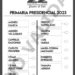 Conozca la boleta electoral a la Elección Primaria del 22 de octubre