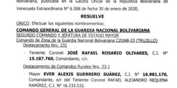 Realizan cambios de comandantes de Unidades Tácticas de la GNB