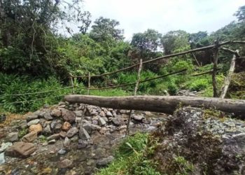 Habitantes de Mosquey piden pasarela para cruzar la quebrada de forma segura