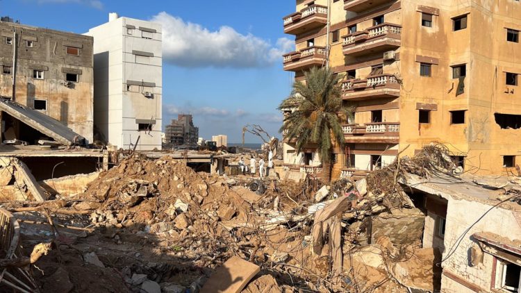 Imagen de la destrucción en Derna, en Libia, tras el paso de la tormenta Daniel y la riada posterior. EFE/EPA/STRINGER