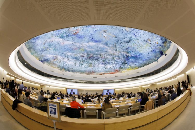 Vista de una reunión del Consejo de Derechos Humanos de la ONU, en Ginebra, Suiza, en una fotografía de archivo. EFE/Salvatore di Nolfi