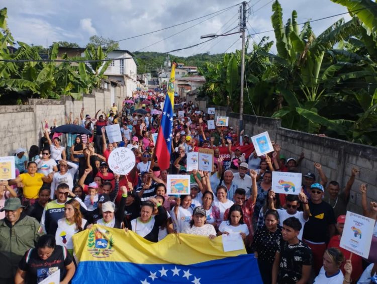 Aspecto de la marcha celebrada en Sabana Grande, municipio Bolívar.