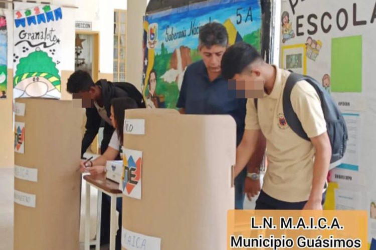 Simulacro electoral realizado en el Liceo Nacional Maica del municipio Guásimos del estado Táchira. Foto: cortesía