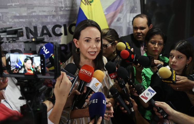 La líder opositora de Venezuela María Corina Machado, en una fotografía de archivo. EFE/ Miguel Gutiérrez
