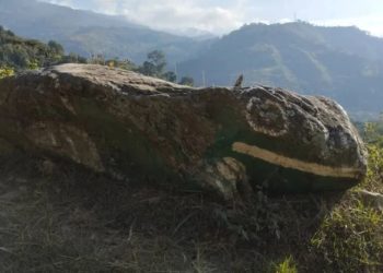 Restauran pintura de la “Piedra del Sapo» en Boconó