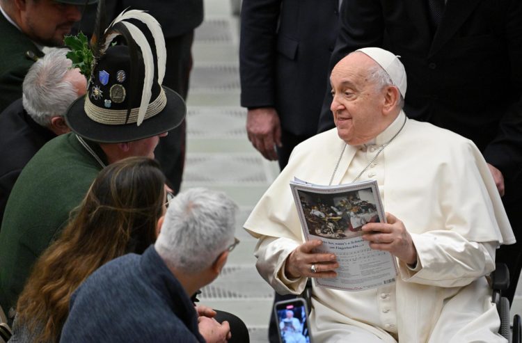 Imagen del papa durante la audiencia general del día 3 de enero de 2023. EFE/EPA/ETTORE FERRARI