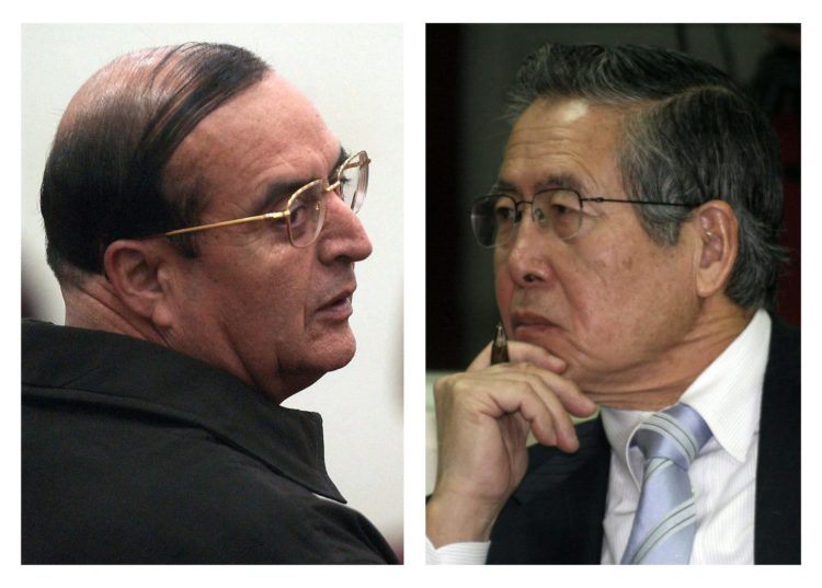 Combo de fotografías de archivo en las que se registró al ex asesor presidencial peruano Vladimiro Montesinos (i) y el ex presidente de Perú Alberto Fujimori (d). EFE