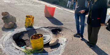 Colapso de cloacas en Avenida Libertador de San Cristóbal genera hueco de gran magnitud