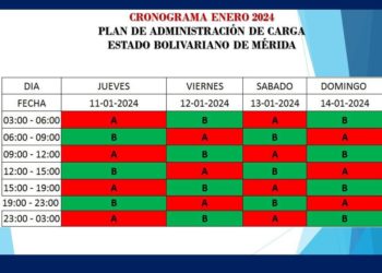 Formalizan anuncios de al menos 4 cortes eléctricos al día durante este fin de semana en el estado Mérida