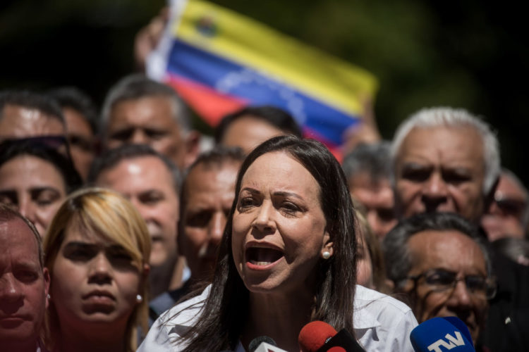 Fotografía de archivo de la líder opositora venezolana María Corina Machado. EFE/ MIGUEL GUTIERREZ