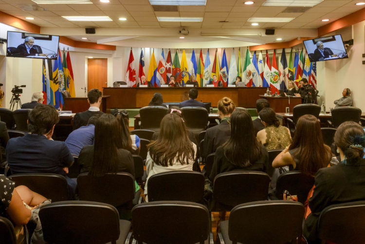 Fotografía general de una audiencia de la Corte Interamericana de Derechos Humanos (CorteIDH), el 5 de febrero del 2023, en San José (Costa Rica). EFE/ Alexander Otarola