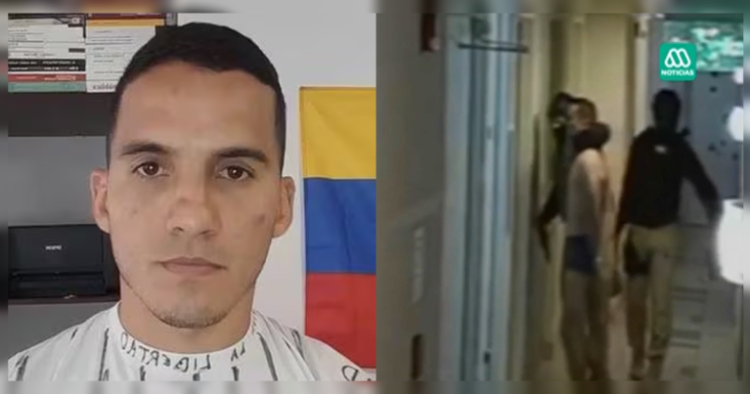 Medios chilenos mostraron imágenes de la cámara de seguridad del edificio, cuando el exmilitar venezolano era llevado por falsos agentes de la PDI. Foto Página7