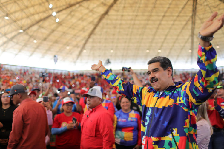 Fotografía cedida por Prensa Miraflores del mandatario venezolano, Nicolás Maduro, durante un acto de Gobierno en Guarico (Venezuela). EFE/ Prensa Miraflores