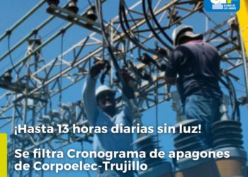 ¡Hasta 13 horas diarias sin luz! Se filtra Cronograma de apagones de Corpoelec-Trujillo