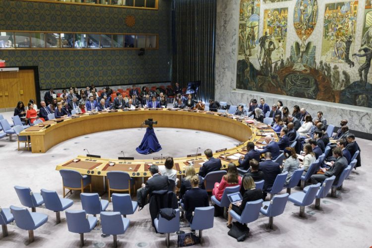 Vista de la votación de una resolución sobre Gaza en el Consejo de Seguridad de la ONU, este 25 de marzo de 2024, en Nueva York (EE.UU.). EFE/ Sarah Yenesel