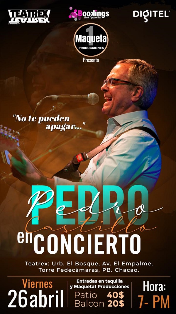 Pedro Castillo regresa a Venezuela con su Tour “No Te Pueden Apagar”