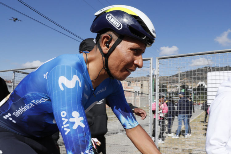 El corredor colombiano, Nairo Quintana, que se presenta como líder de Movistar Team al Giro 2024. EFE/ Carlos Ortega