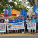 Punto azul para enseñar a votar en plaza Bolívar de Betijoque