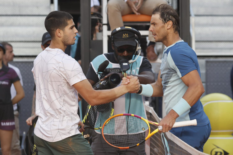 Los tenistas Carlos Alcaraz y Rafael Nadal- EFE/Emilio Naranjo