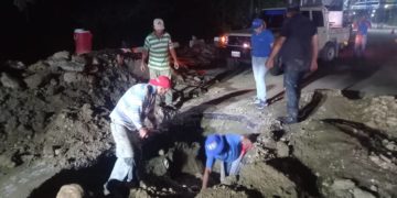 Aguas de Mérida reparó avería en tubo alimentador de la planta Villas Libertad