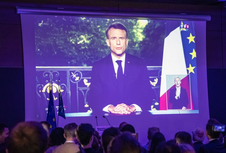 Discurso del presidente francés, Emmanuel Macron, tras los resultados de las Elecciones Europeas. EFE/EPA/CHRISTOPHE PETIT TESSON