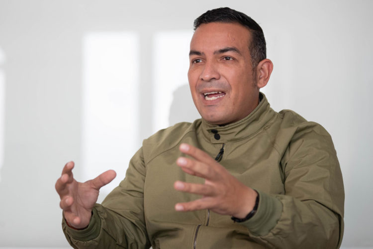 El ministro de Ecosocialismo de Venezuela, Josué Lorca, habla en una entrevista con EFE, el 18 de junio del 2024, en Caracas (Venezuela). EFE/ Ronald Peña