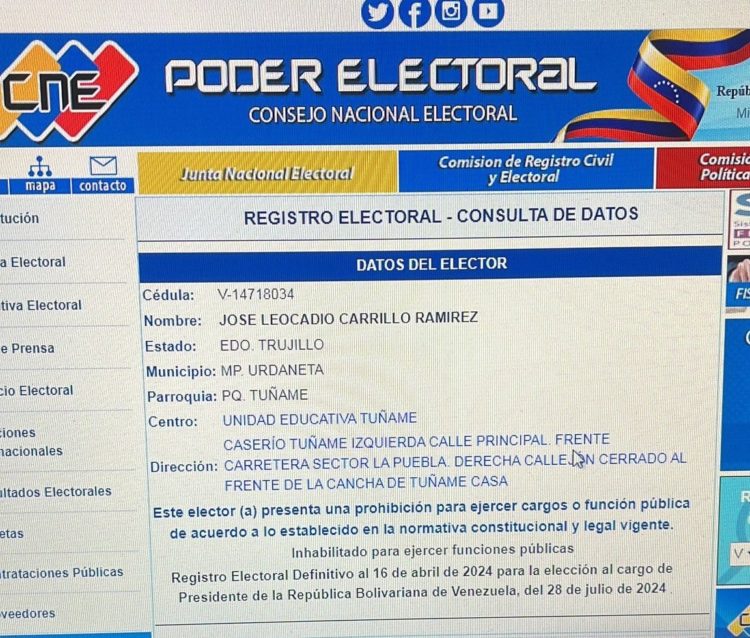 Inhabilitan a ocho alcaldes opositores en Trujillo presuntamente por respaldar al candidato Edmundo González