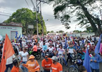 Las calles de Betijoque se llenaron de gente al inicio de la campaña electoral