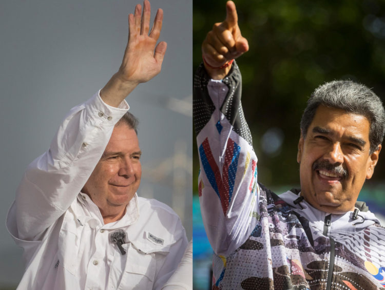 Combo de fotografías de archivo del candidato presidencial de la Plataforma Unitaria Democrática (PUD), Edmundo González Urrutia (i), y el presidente venezolano y candidato a la reelección, Nicolás Maduro. EFE/ Miguel Gutiérrez