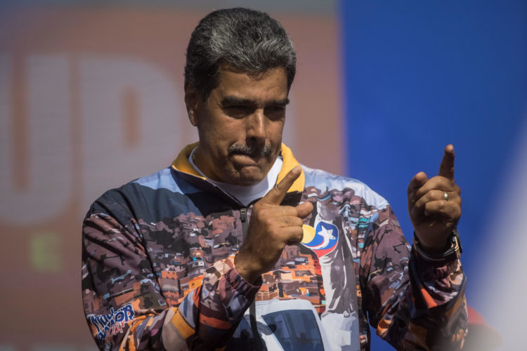 El presidente de Venezuela y candidato a la reelección, Nicolás Maduro, durante un acto de campaña el jueves pasado. EFE/ Miguel Gutiérrez