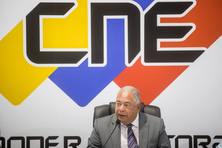 Fotografía de archivo del presidente del Consejo Nacional Electoral (CNE), Elvis Amoroso, en Caracas (Venezuela). EFE/ Miguel Gutiérrez