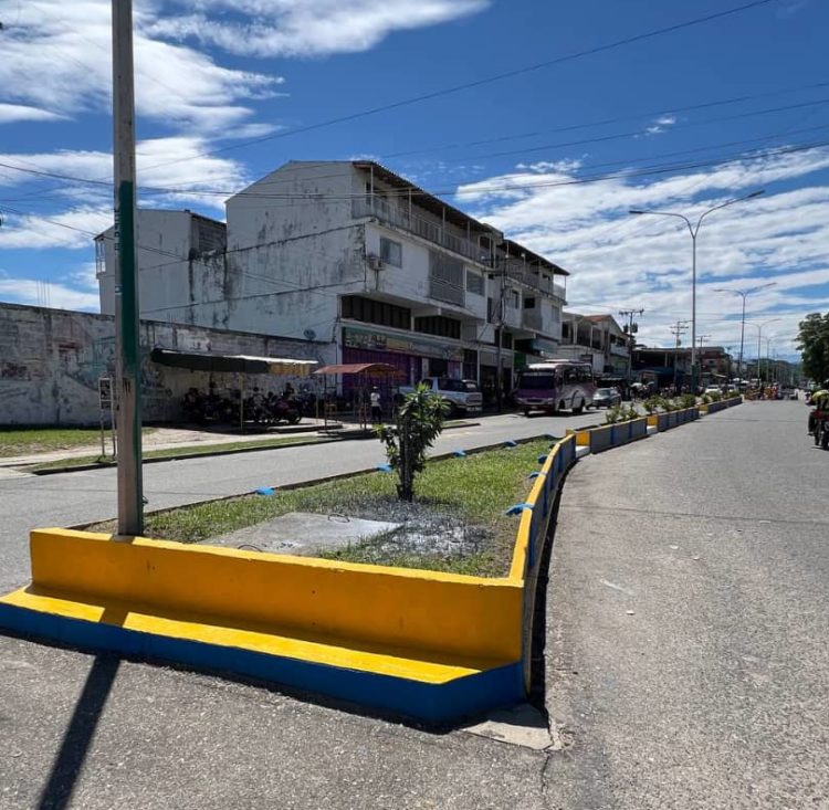 Alcaldía de Sucre embellece avenida Bolívar de Sabana de Mendoza.