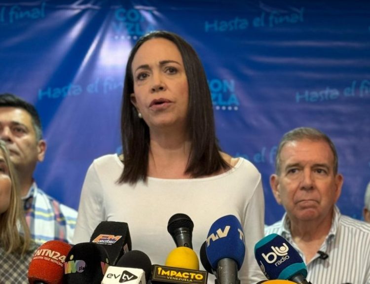 María Corina Machado, líder de la oposición en Venezuela. Foto X @ConVzlaComando