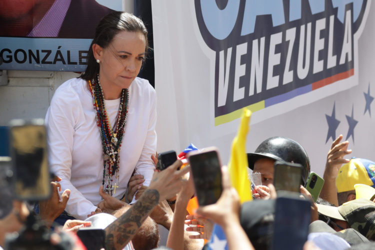 Fotografía de archivo la líder de la oposición venezolana María Corina Machado. EFE/ Ronald Peña R.