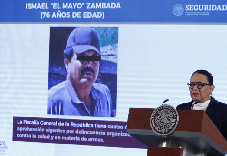 Fotografía del 26 de julio de 2024, de la Secretaría de Seguridad y Protección Ciudadana (SSPC), Rosa Icela Rodríguez, durante una conferencia de prensa matutina en el Palacio Nacional de la Ciudad de México (México). EFE/Mario Guzmán