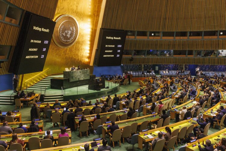 Fotografía de archivo de una sesión de la Asamblea General de la ONU en Nueva York. EFE/SARAH YENESEL