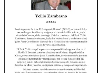 Amigos de Boconó despiden al reconocido Ycilio Zambrano
